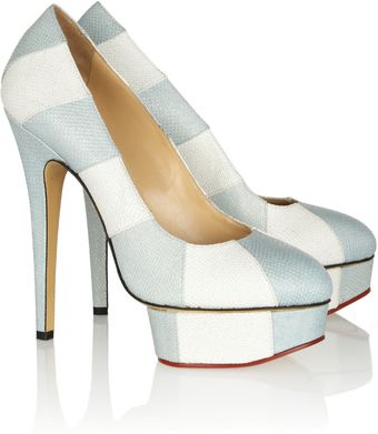 Charlotte Olympia Priscilla in Stripes Python Pumps - Lyst
