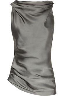 Donna Karan New York Cowlneck Matte Satin and Jersey Top - Lyst