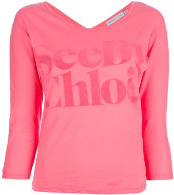See By Chloé Felted Logo Top - Lyst