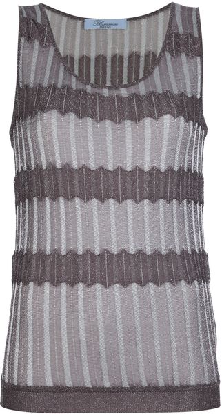 Blumarine Ruche Panel Vest Top - Lyst