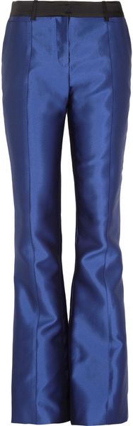 Prabal Gurung Highrise Silk and Cottonblend Sateen Flared Pants - Lyst