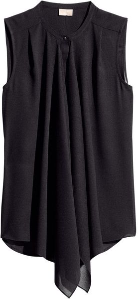 H&M Sleeveless Matt Chiffon Blouse - Lyst