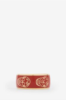 Alexander McQueen Enamel Skull Ring - Lyst