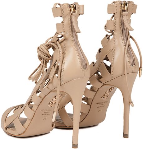 aquazzura lace heels