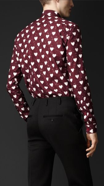 white heart print shirt