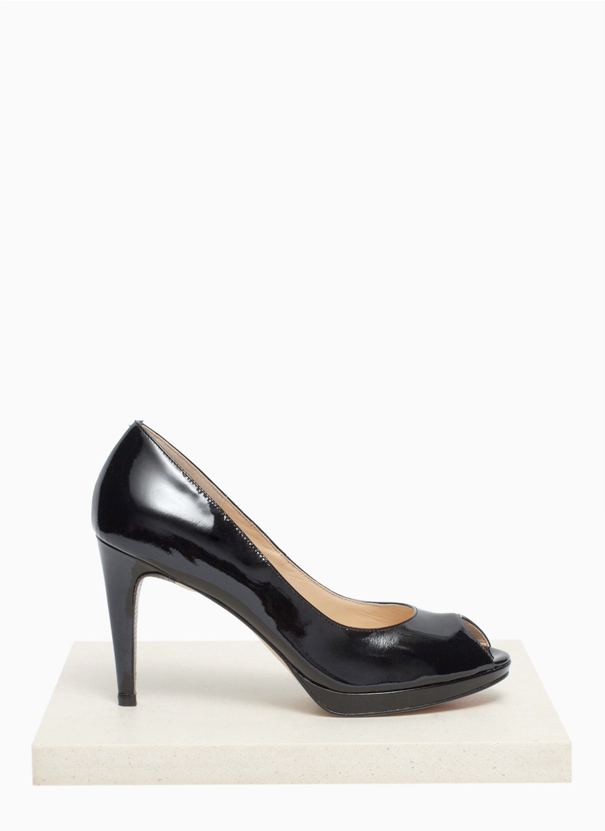 cole haan black peep toe pump