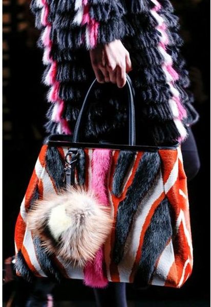 orange fur bag