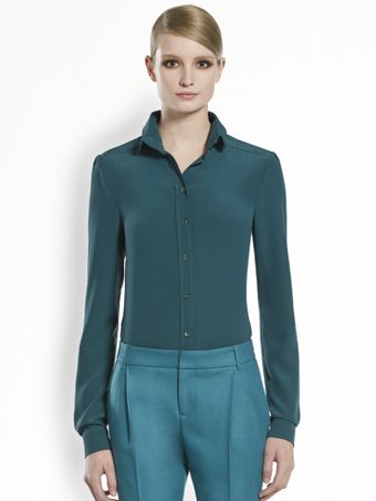 Gucci Silk Crepe De Chine 70s Blouse - Lyst