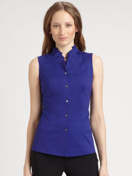 lafayette 148 new york keisha blouse in purple larkspur purple lyst lafayette 148 new york keisha blouse in purple larkspur purple lyst