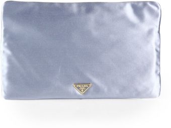 Prada Raso Metallic Satin Pouchette - Lyst