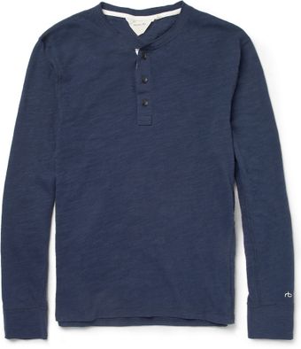 Rag & Bone Slub Cottonjersey Henley Tshirt - Lyst