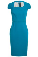 Roland Mouret Breccia Origami Folded Crepe Wool Pencil Dress