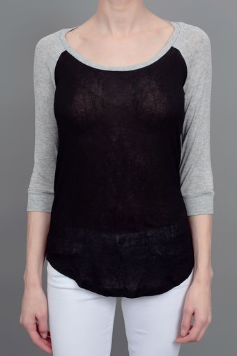 Splendid Baseball Tee Black - Lyst