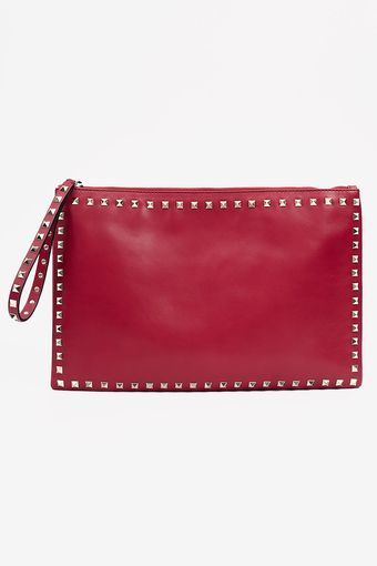 Valentino Rock Star Studded Clutch Red - Lyst