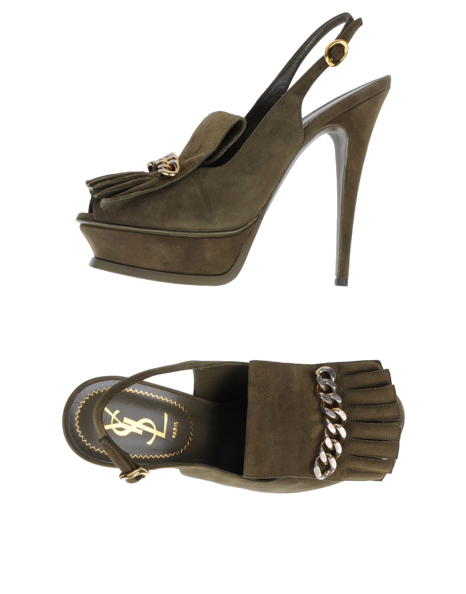 saint laurent green heels
