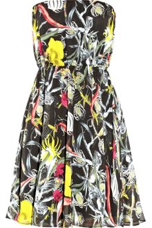 Alice + Olivia Stuart Floral Print Silk Chiffon Dress - Lyst