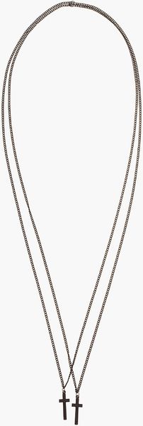 DSquared2 Black Cross Twin Necklace - Lyst