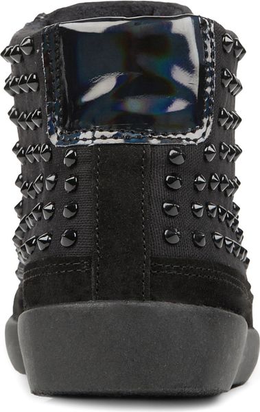 kurt geiger black leather trainers