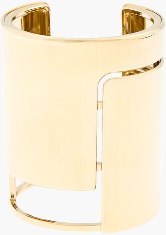 Lanvin Gold Geometric Cut out Cuff - Lyst