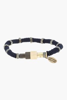 Lanvin Navy Elastic Bound Hardware Bracelet - Lyst