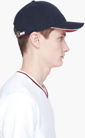 Moncler Navy Dual Color Baseball Cap - Lyst