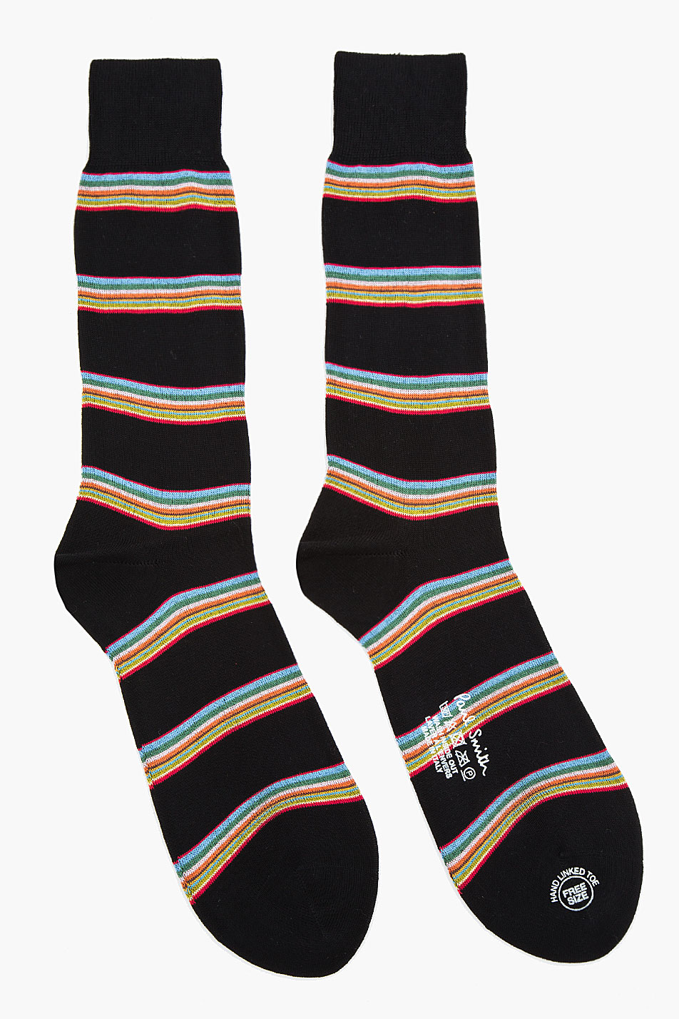 Paul Smith Black Multicolor Skinny Stripe Socks in Black for Men Lyst