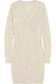Stella McCartney Sequined Cottonblend Sweater Dress - Lyst