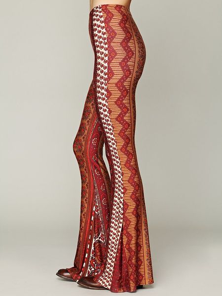 star print bell bottoms