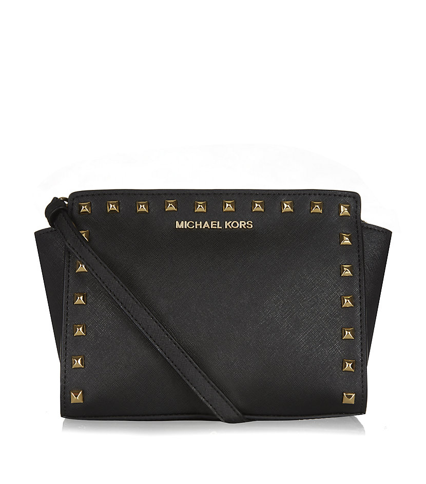 michael kors studded messenger bag