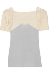 Roland Mouret Hubble Woolcrepe and Stretchjersey Top