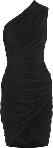 Alexander Wang Asymmetric Ruched Stretchjersey Dress - Lyst