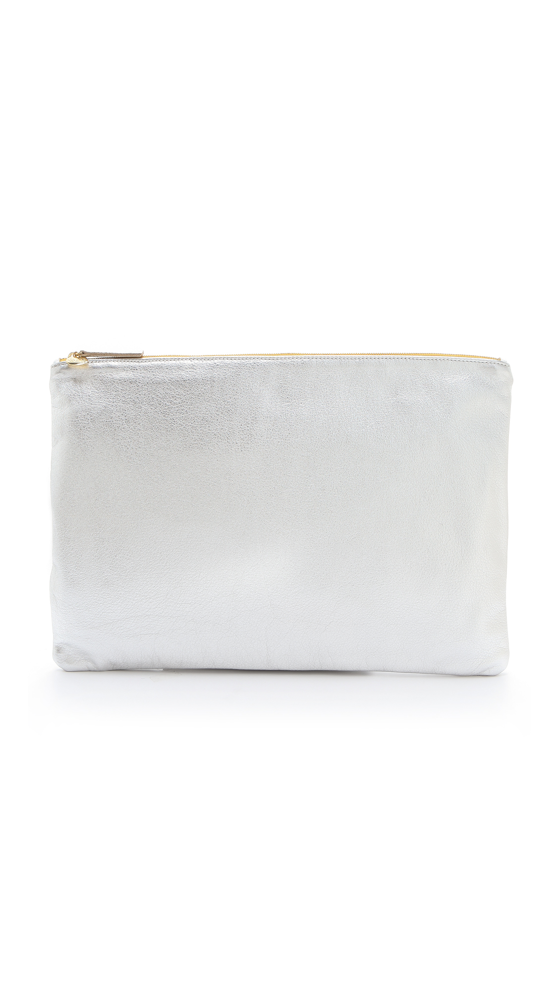 plain silver clutch