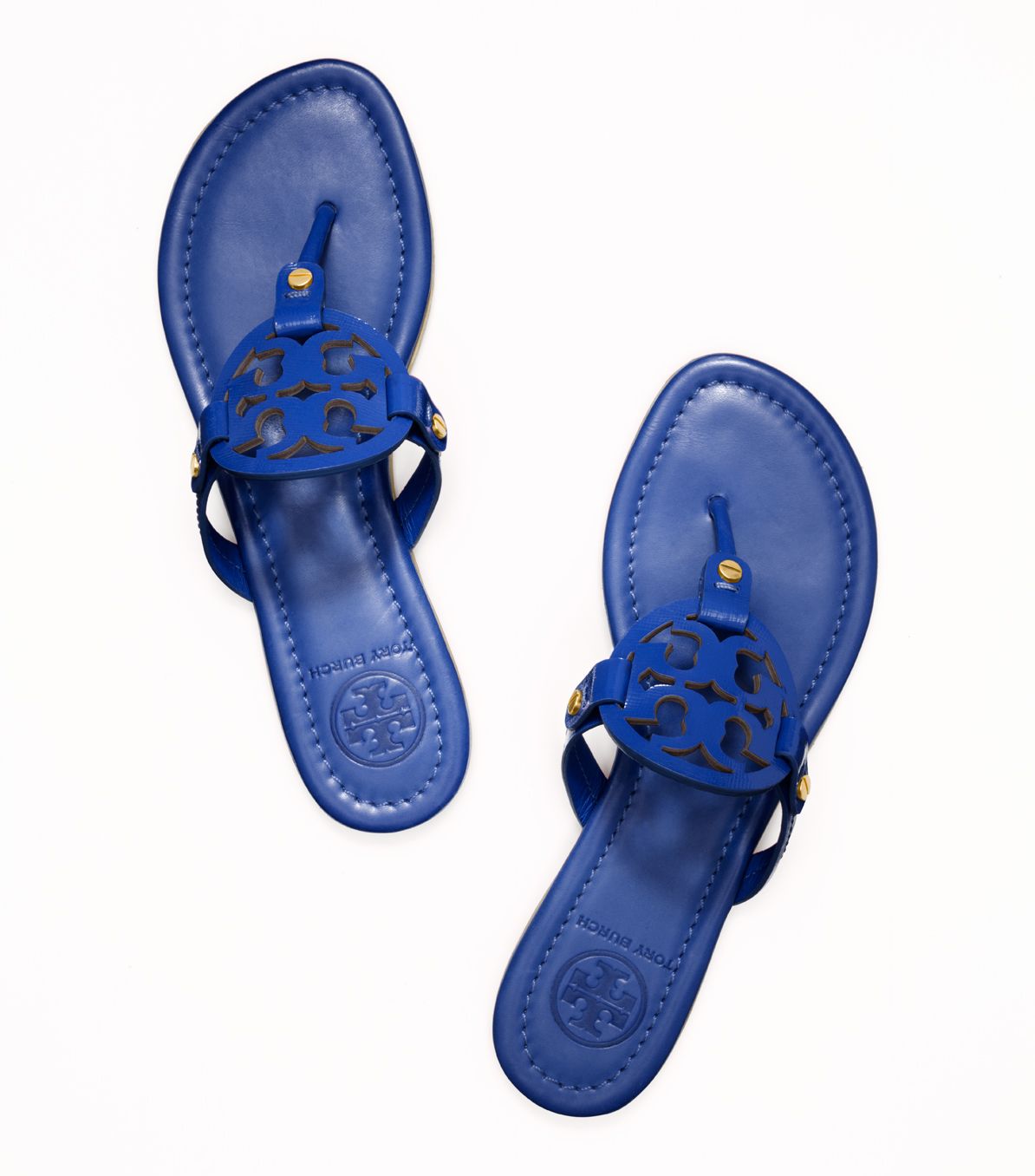 Lyst Tory Burch Patent Leather Miller Sandal In Blue