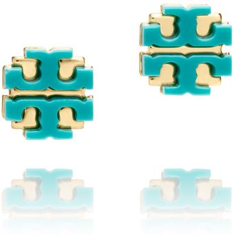 Tory Burch Resin Large T Logo Stud - Lyst