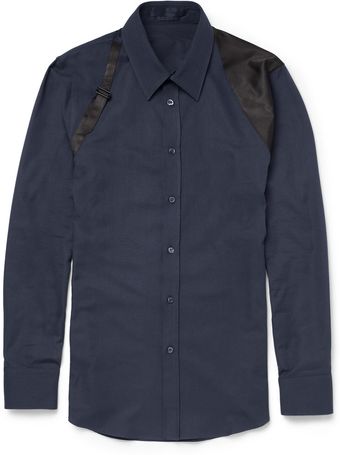 Alexander McQueen Slim Fit Silk Harness Cotton Shirt - Lyst