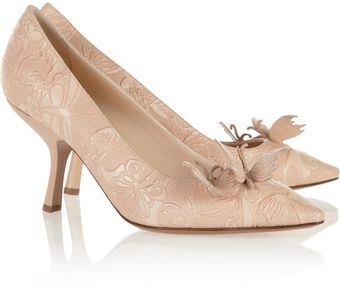 Bottega Veneta Butterfly Appliqué Embossed Leather Pumps - Lyst