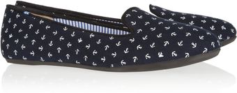 Charles Philip Shanghai Anchorprint Cottoncanvas Slippers - Lyst