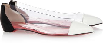 Christian Louboutin Corbeau Pvc and Patent Leather Flats - Lyst