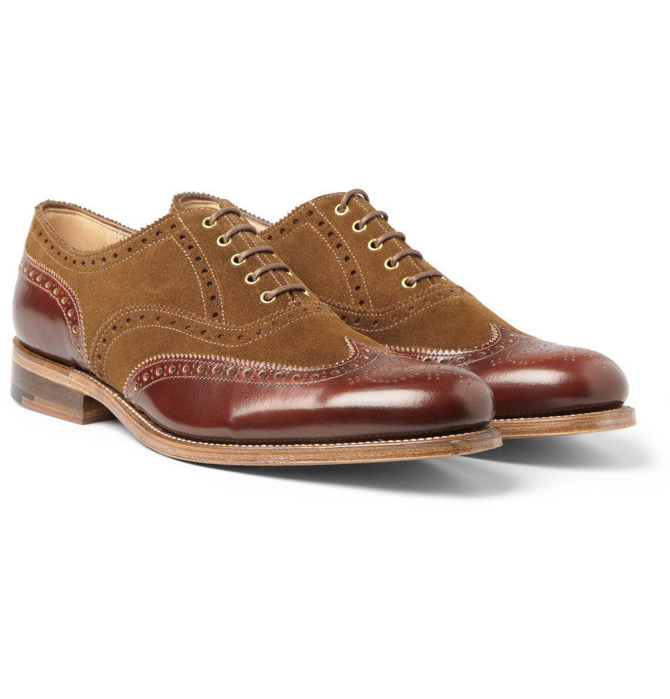 grenson leather wingtip sneakers