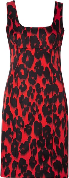 Moschino Cheap & Chic Leopard Print Cotton Satin Shift Dress - Lyst