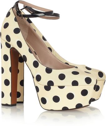 Rochas Polka dot Twill Pumps - Lyst