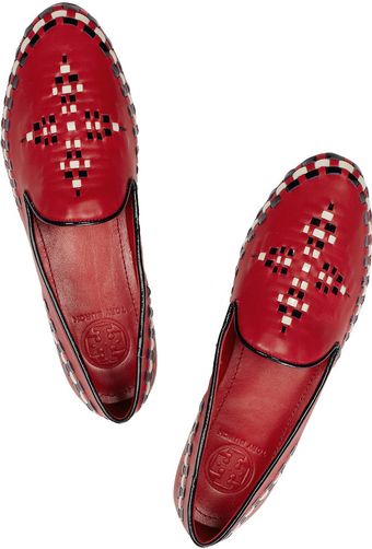 Tory Burch Marlow Embroidered Leather Loafers - Lyst