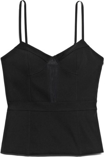Alexander Wang Compact Triacetate Bustier Camisole with Center Mesh Panel - Lyst