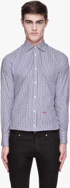 DSquared2 Blue and Brown Gingham Check Shirt - Lyst