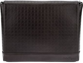 Ferragamo Logo Embossed Messenger Bag - Lyst