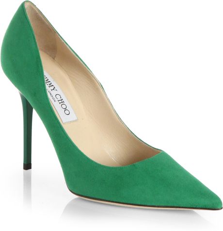 Jimmy Choo Abel Suede Pumps in Green (emerald) | Lyst