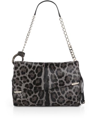 Jimmy Choo Ally Leopard print Calf Hair Handcuff Shoulder Bag - Lyst