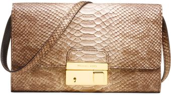 Michael Kors Gia Snakeembossed Clutch - Lyst