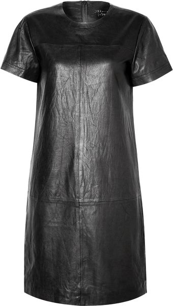 Theory Eliora L Panelled Leather Tshirt Dress - Lyst
