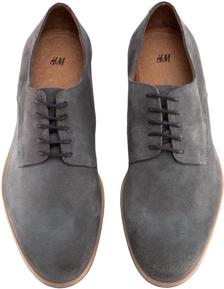 Handm Suede Shoes In Gray For Men Grey Lyst 0526